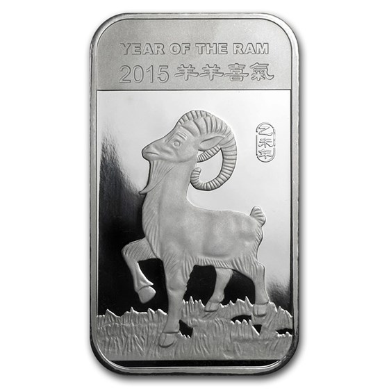 1 oz Silver Bar - APMEX (2015 Year of the Ram) 1 oz Silver Bar - APMEX (2015 Year of the Ram)